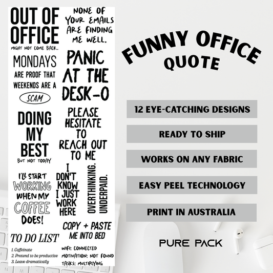 Funny Office Quote (12 transfers) - Pre-made DTF Gang Sheet #011