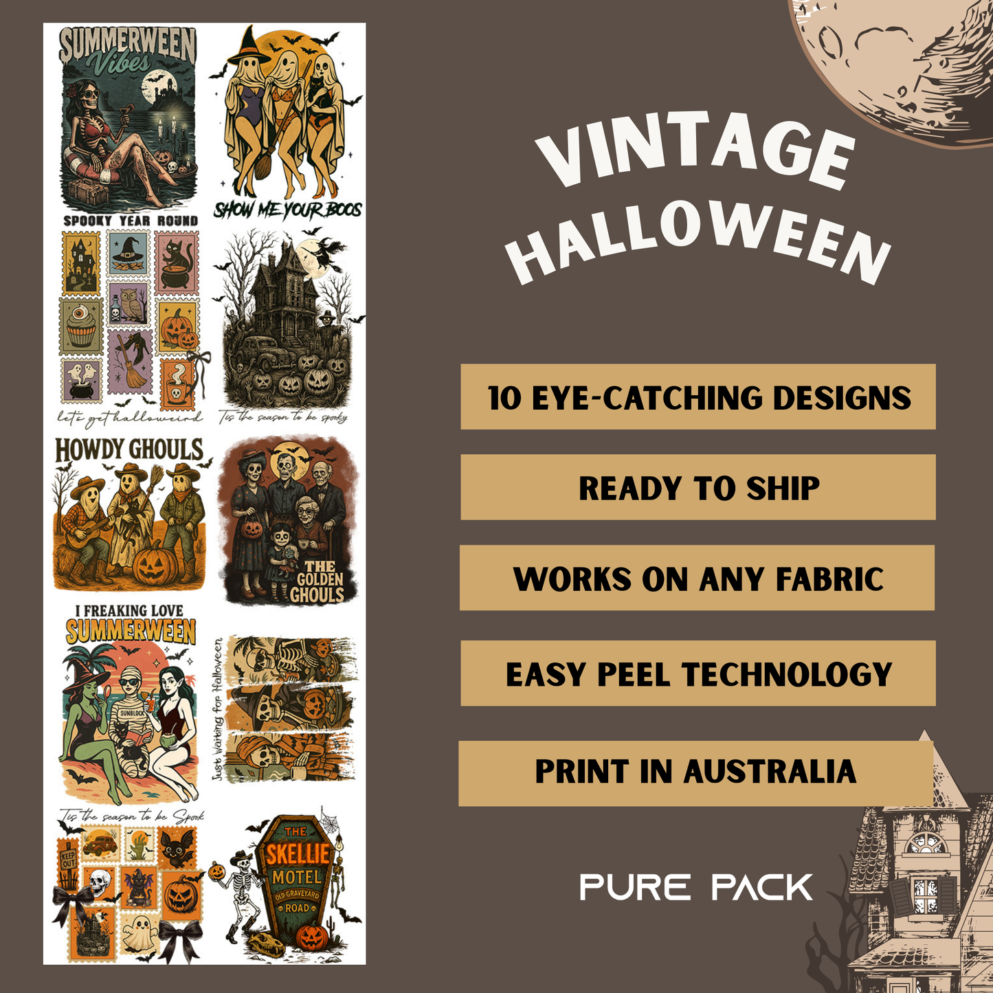 Vintage Halloween (10 transfers) - Pre-made DTF Gang Sheet #014