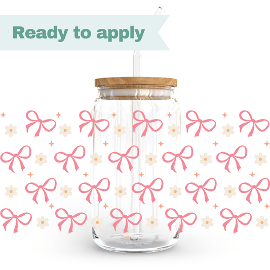 Pink bows - 16oz UVDTF cup wrap #0054