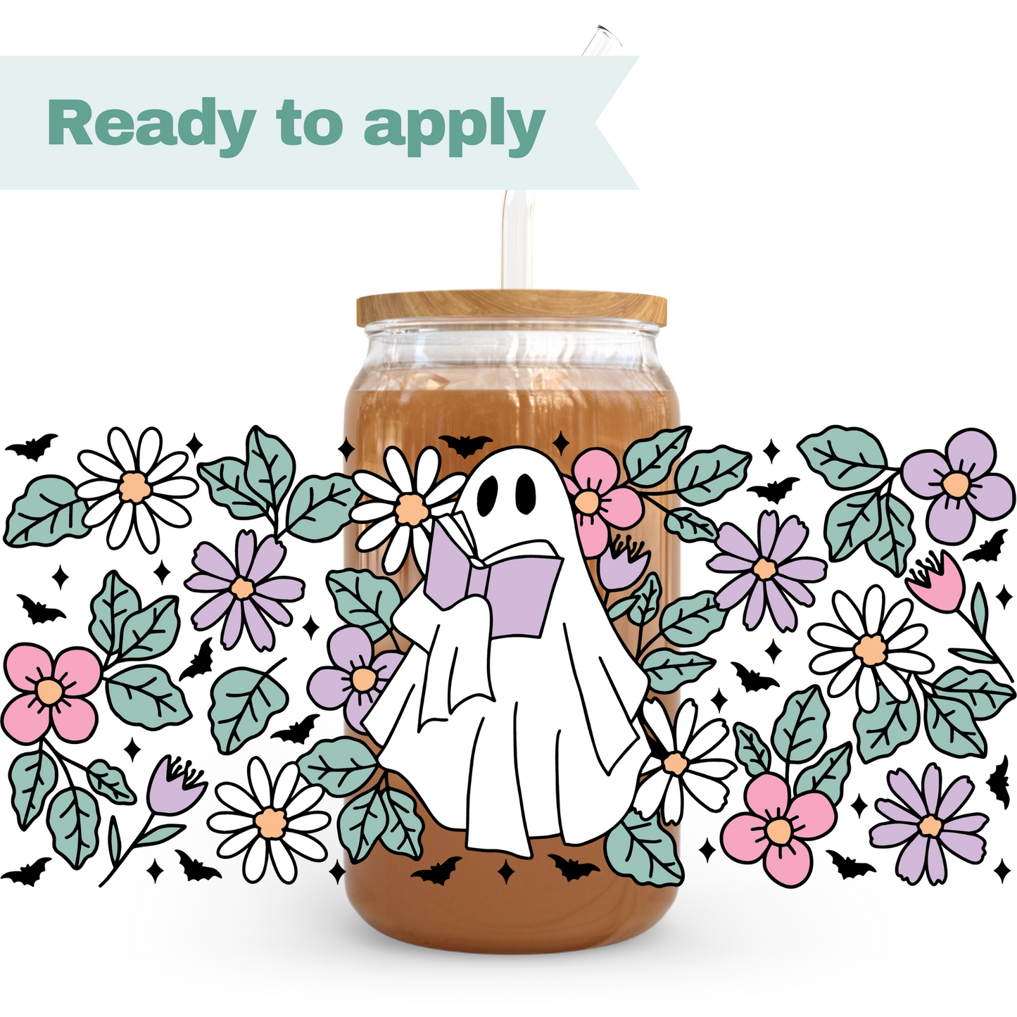 Bookish Ghost - 16oz UVDTF cup wrap #0230