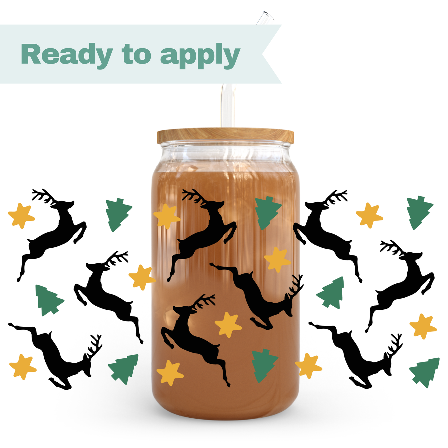 Christmas Deer - 16oz UVDTF cup wrap #0273