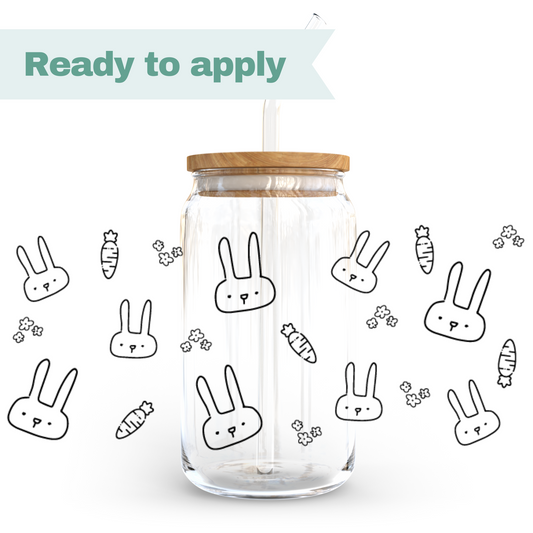 Minimal Bunny - 16oz UVDTF cup wrap #0132