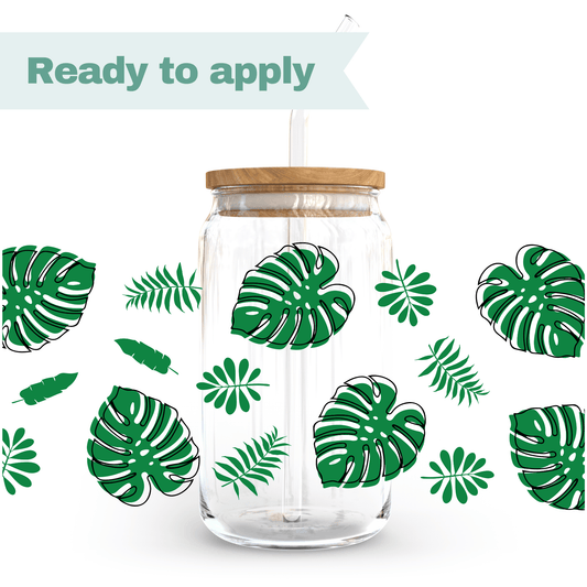 Tropical leaves  - 16oz UVDTF cup wrap #0020