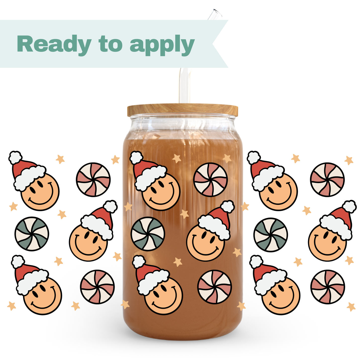Christmas Santa - 16oz UVDTF cup wrap #0267