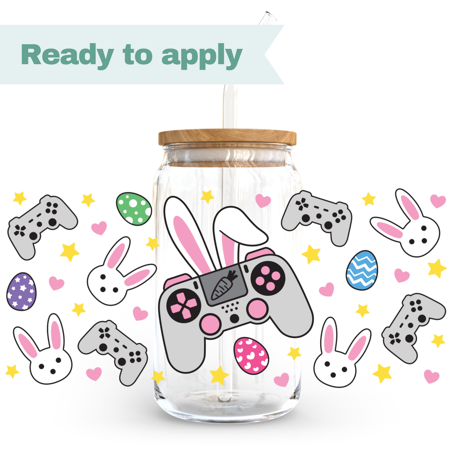 Gamer Easter Fun - 16oz UVDTF cup wrap #0137