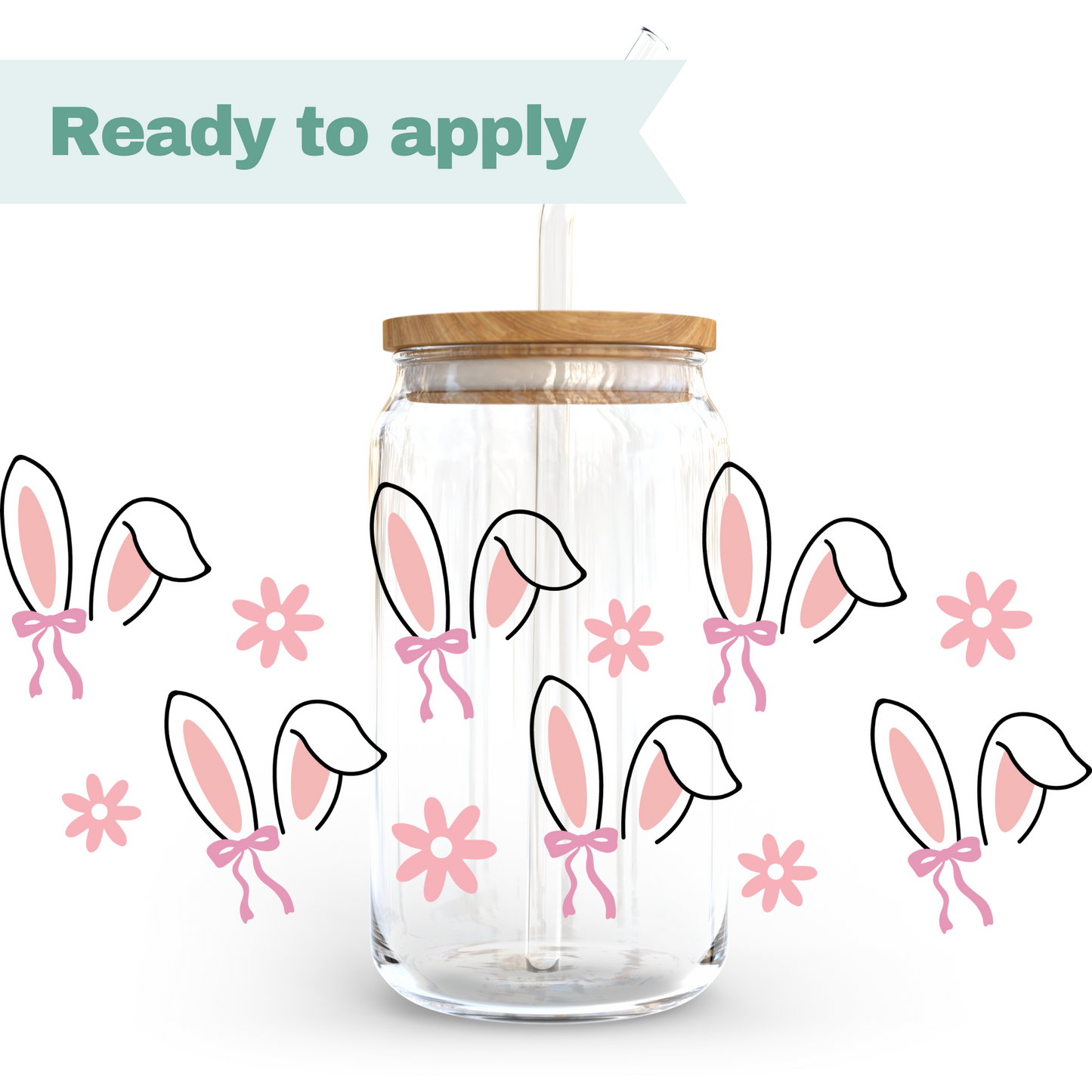 Bunny Ears  - 16oz UVDTF cup wrap #0139