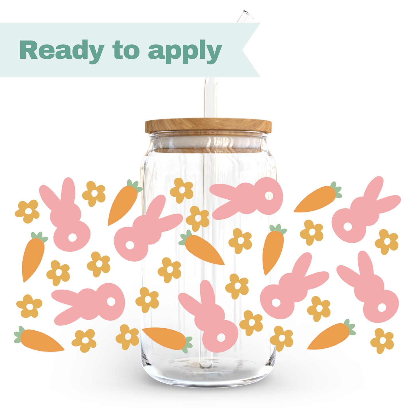 Easter Bunny Carrots - 16oz UVDTF cup wrap #0117