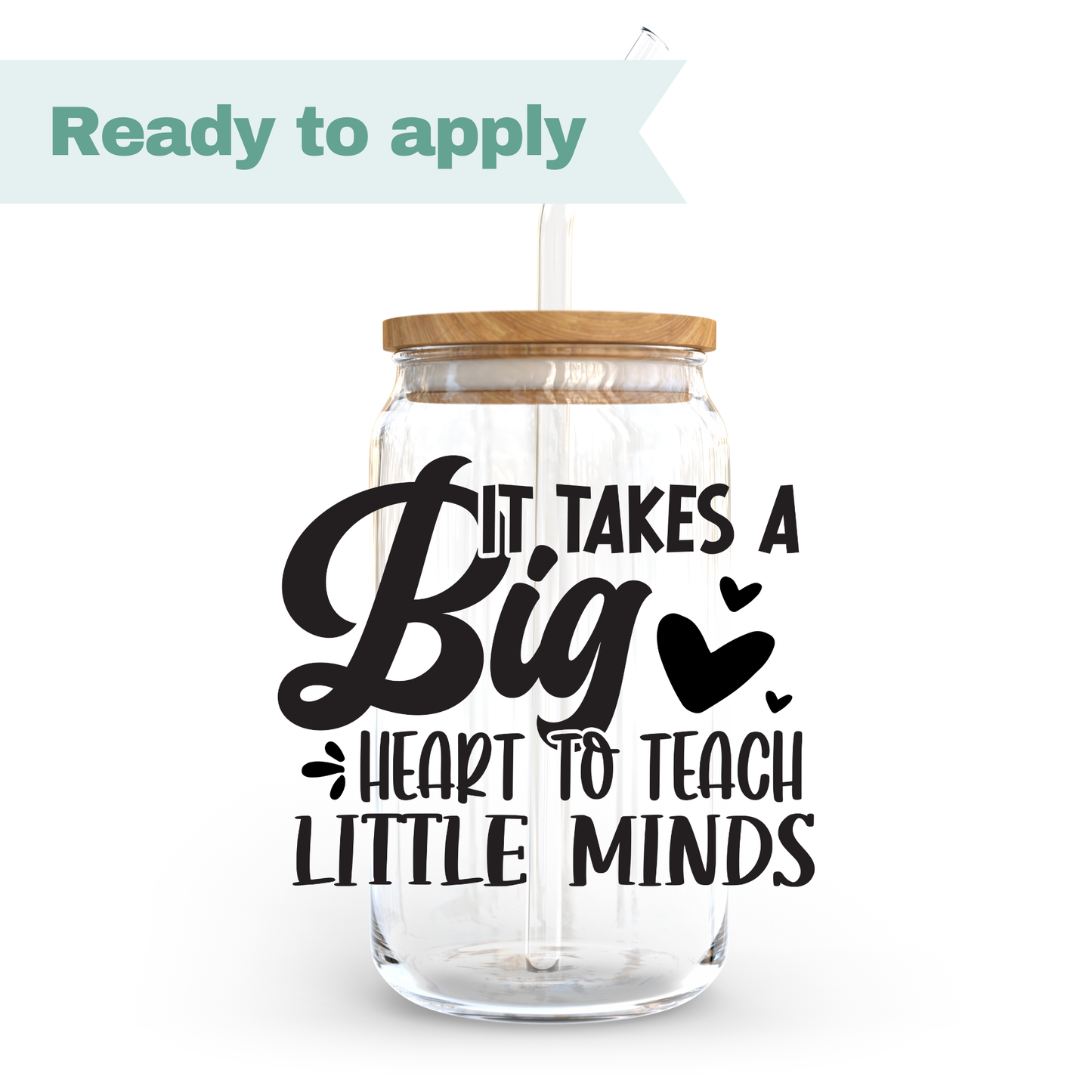 Big Heart Teacher - 16oz UVDTF cup wrap #0301
