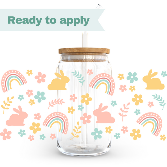 Rainbow Bunny - 16oz UVDTF cup wrap #0143
