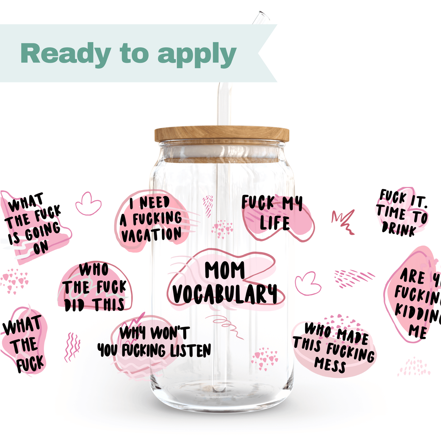 Mum Vocabulary - 16oz UVDTF cup wrap #0047