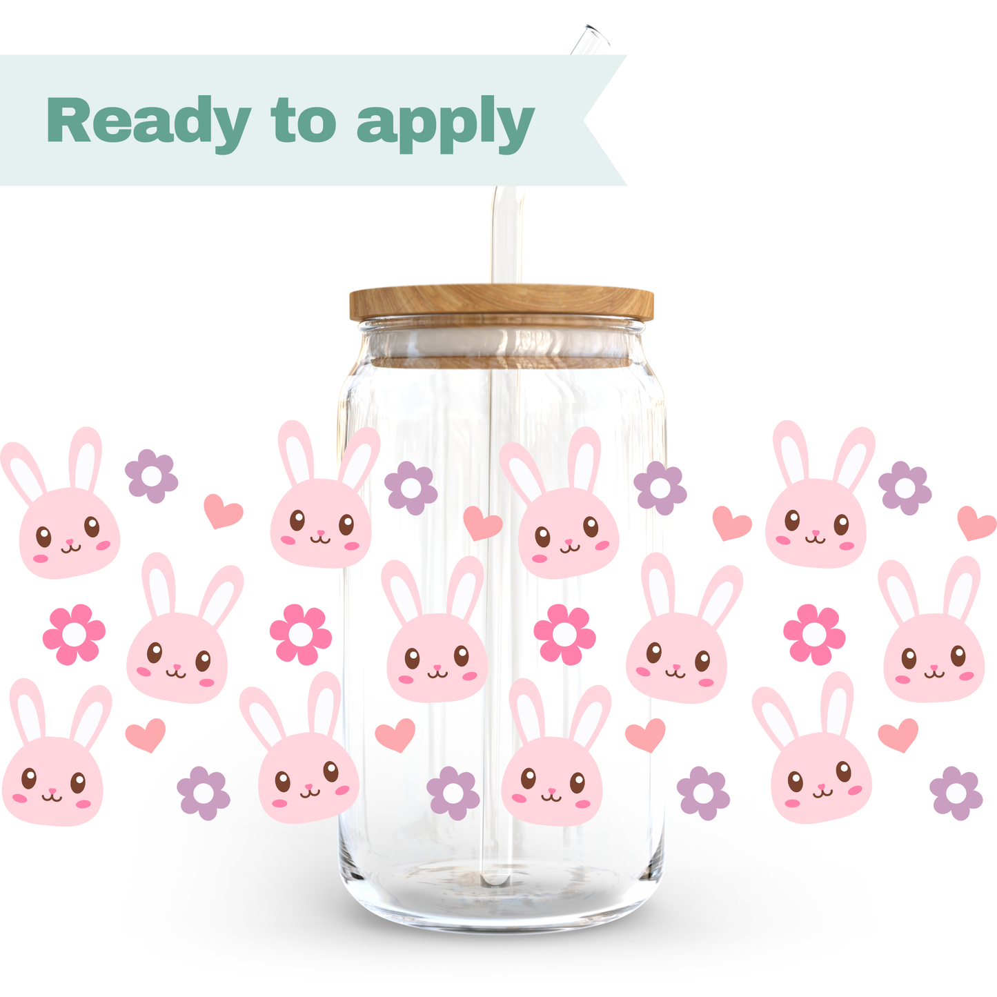 Easter Bunny Faces - 16oz UVDTF cup wrap #0122