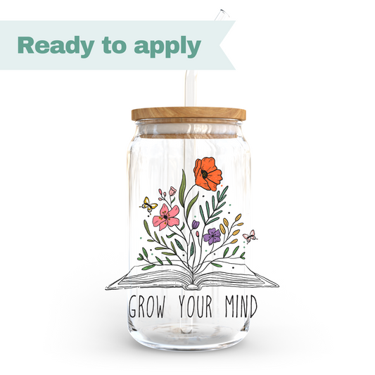 Grow Your Mind Flower - 16oz UVDTF cup wrap #0187