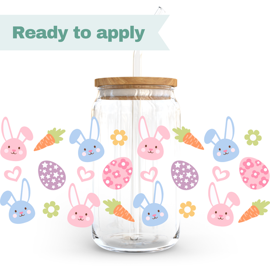 Easter Bunny Eggs - 16oz UVDTF cup wrap #0119