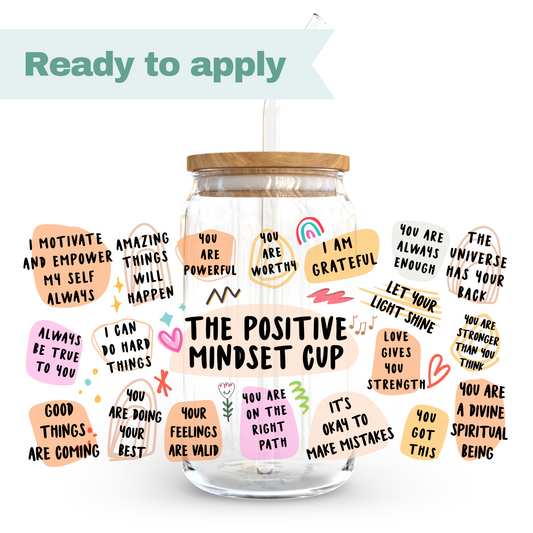 The positive mindset - 16oz UVDTF cup wrap #0005
