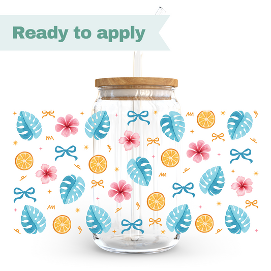 Tropical Leaves - 16oz UVDTF cup wrap #0173