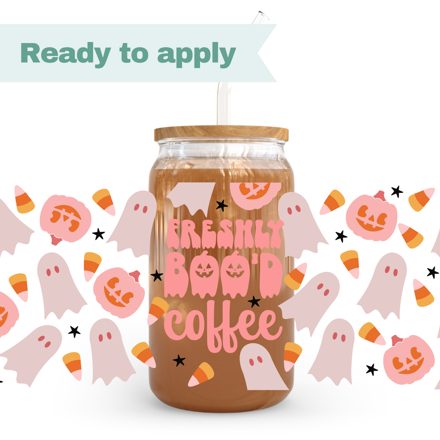 Boo’d Coffee - 16oz UVDTF cup wrap #0205