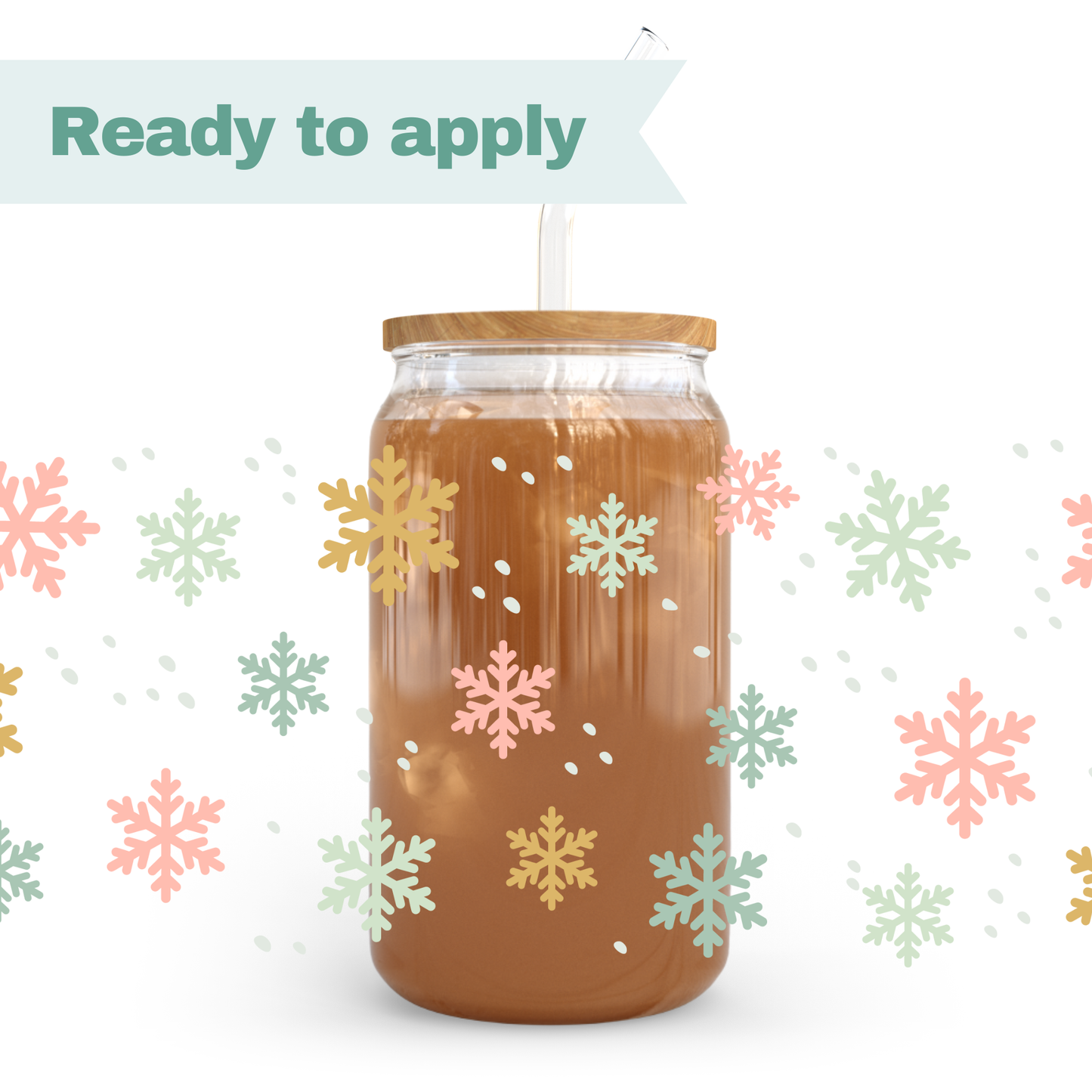 Christmas Snowflakes - 16oz UVDTF cup wrap #0277