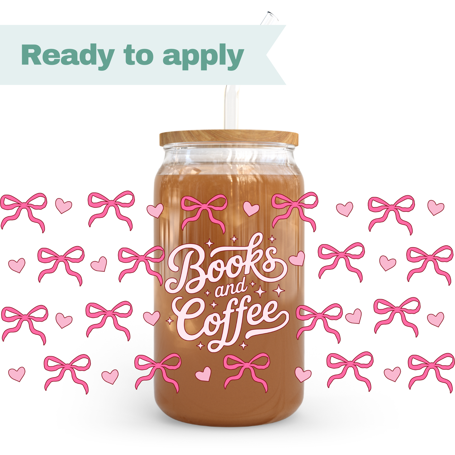 Books and Coffee - 16oz UVDTF cup wrap #0231
