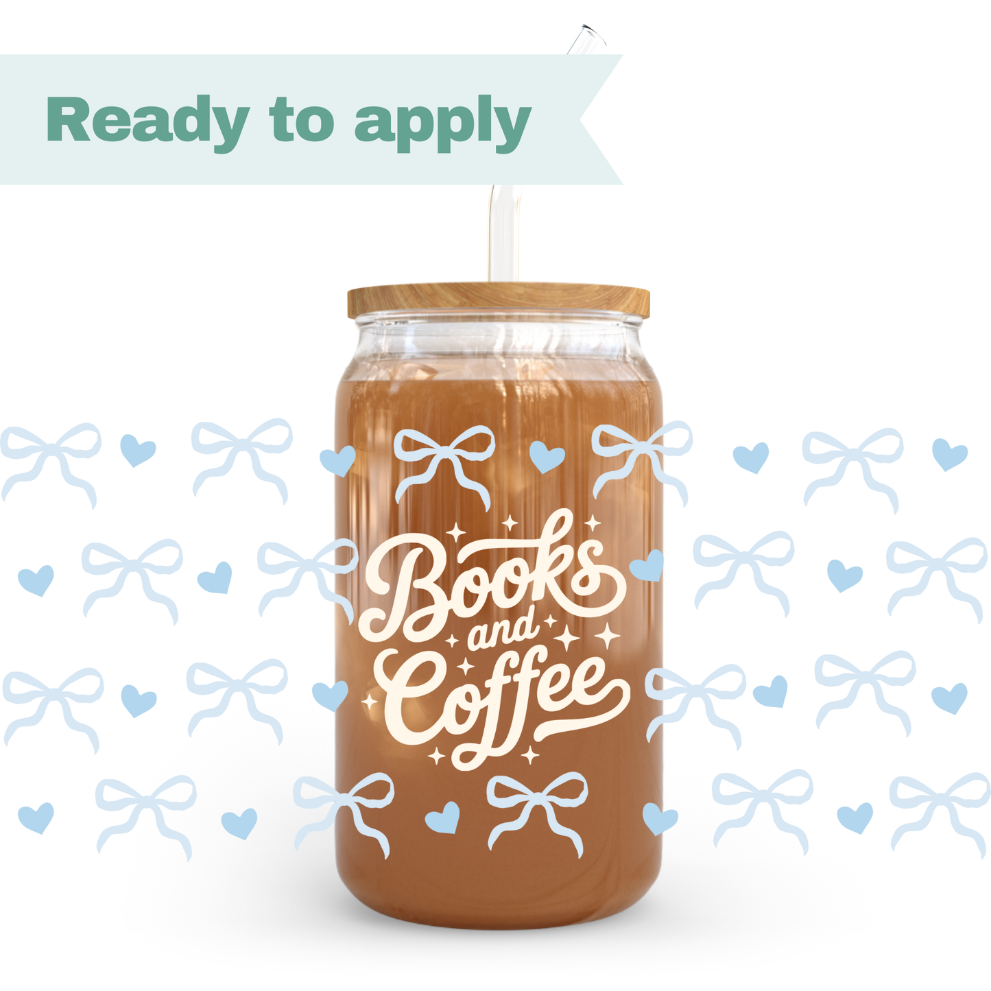 Books and Coffee - 16oz UVDTF cup wrap #0232