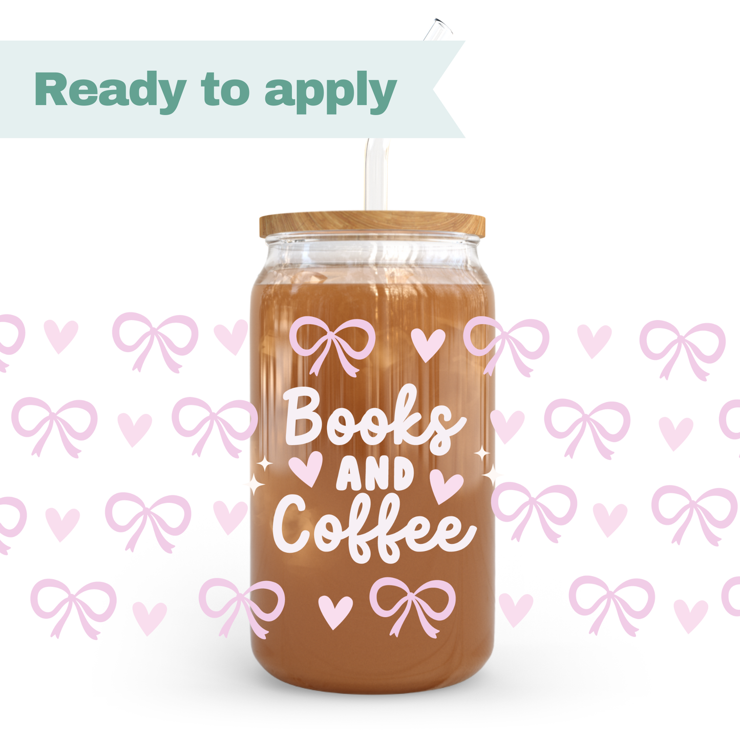 Books and Coffee - 16oz UVDTF cup wrap #0234