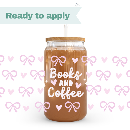 Books and Coffee - 16oz UVDTF cup wrap #0234