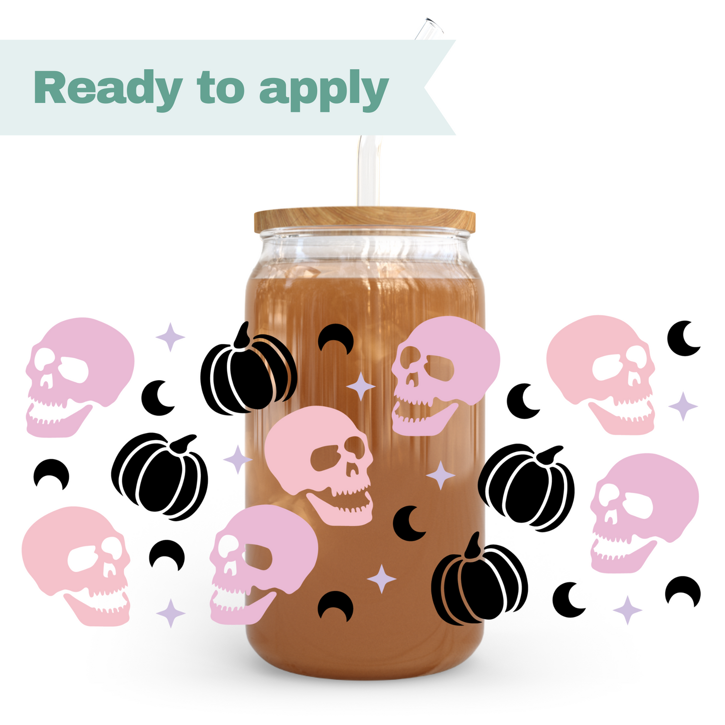 Pastel Skulls - 16oz UVDTF cup wrap #0201