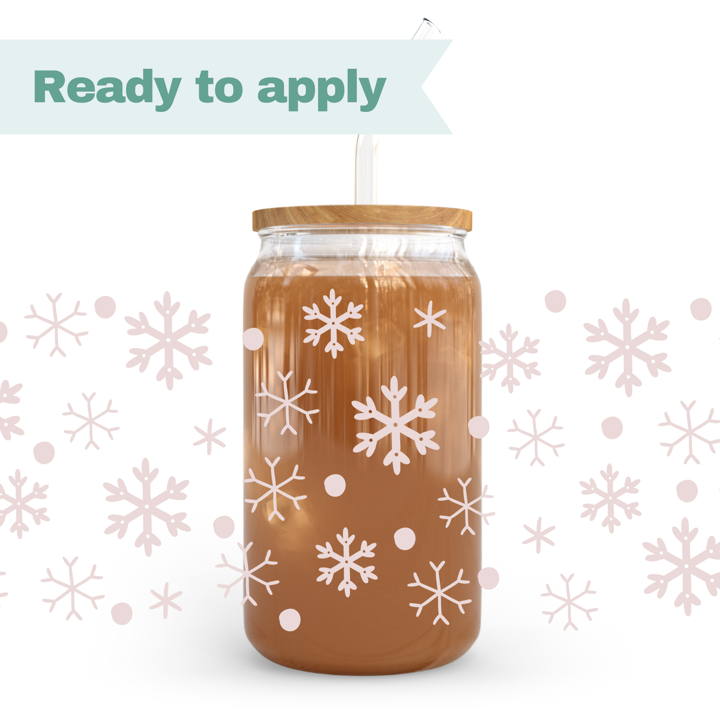 Christmas Snowflakes - 16oz UVDTF cup wrap #0278