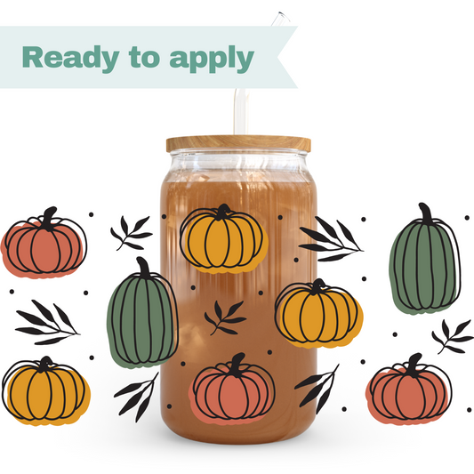 Harvest Pumpkins - 16oz UVDTF cup wrap #0223