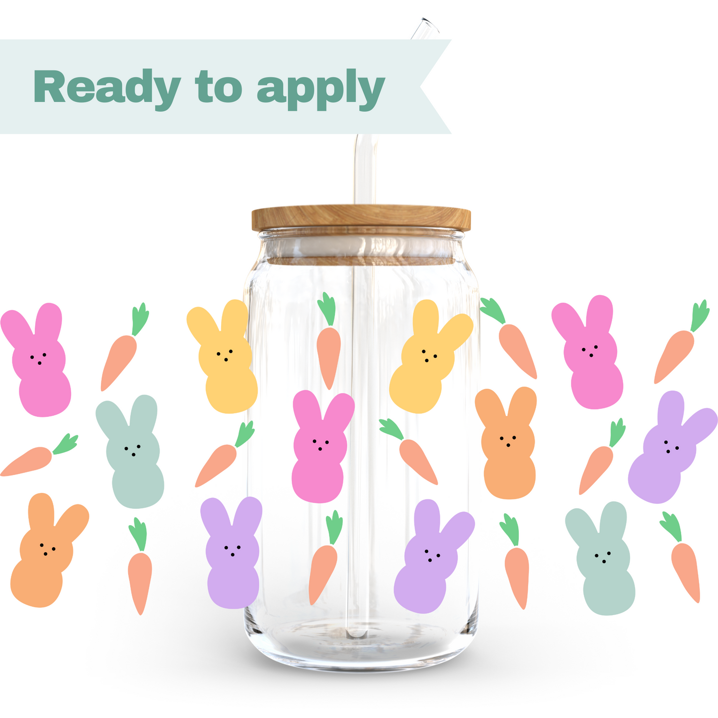 Easter Bunny Carrots - 16oz UVDTF cup wrap #0129