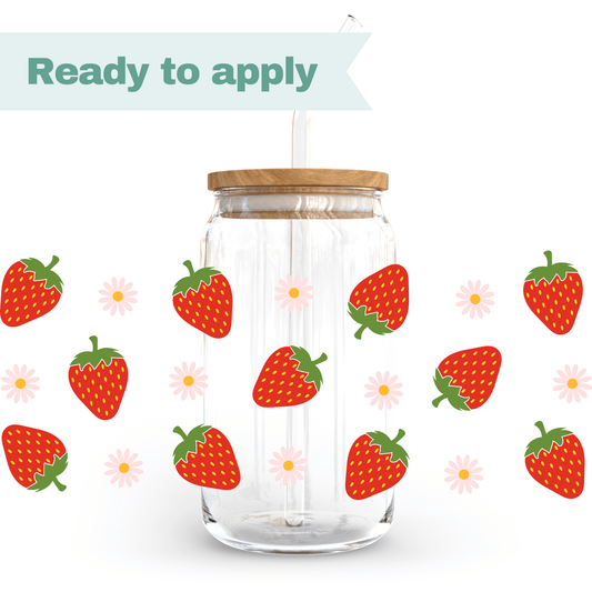 Strawberry love - 16oz UVDTF cup wrap #0089