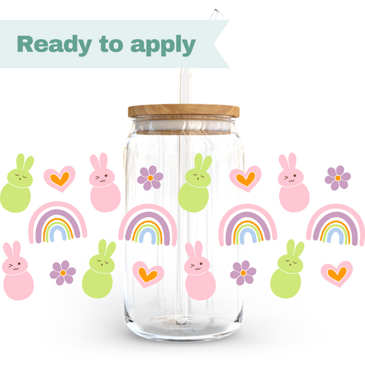 Easter Bunny Rainbows - 16oz UVDTF cup wrap #0109