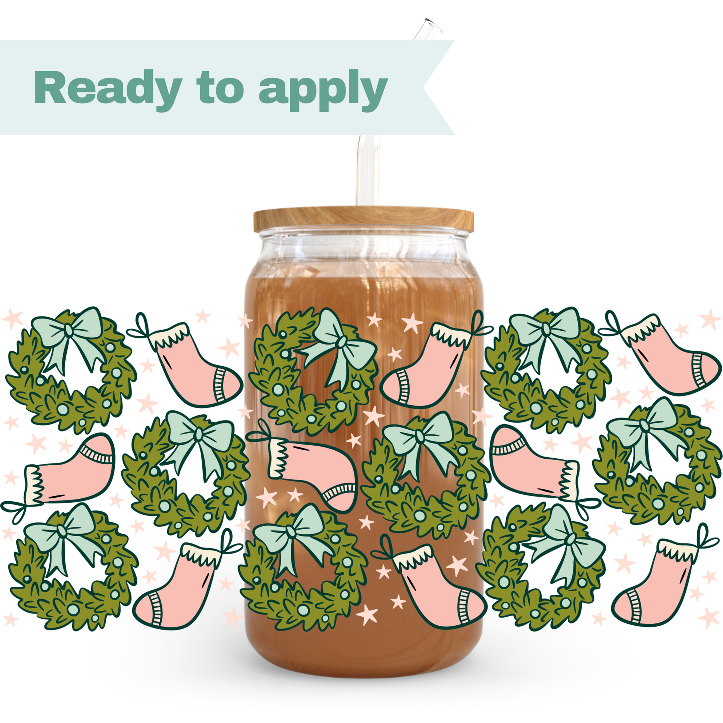 Christmas Stockings - 16oz UVDTF cup wrap #0271