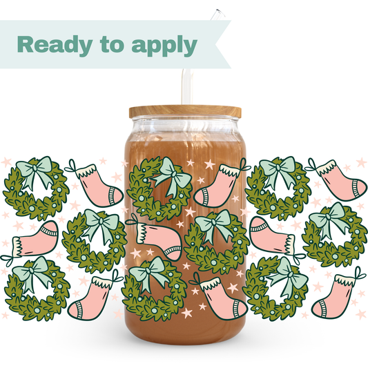 Christmas Stockings - 16oz UVDTF cup wrap #0271