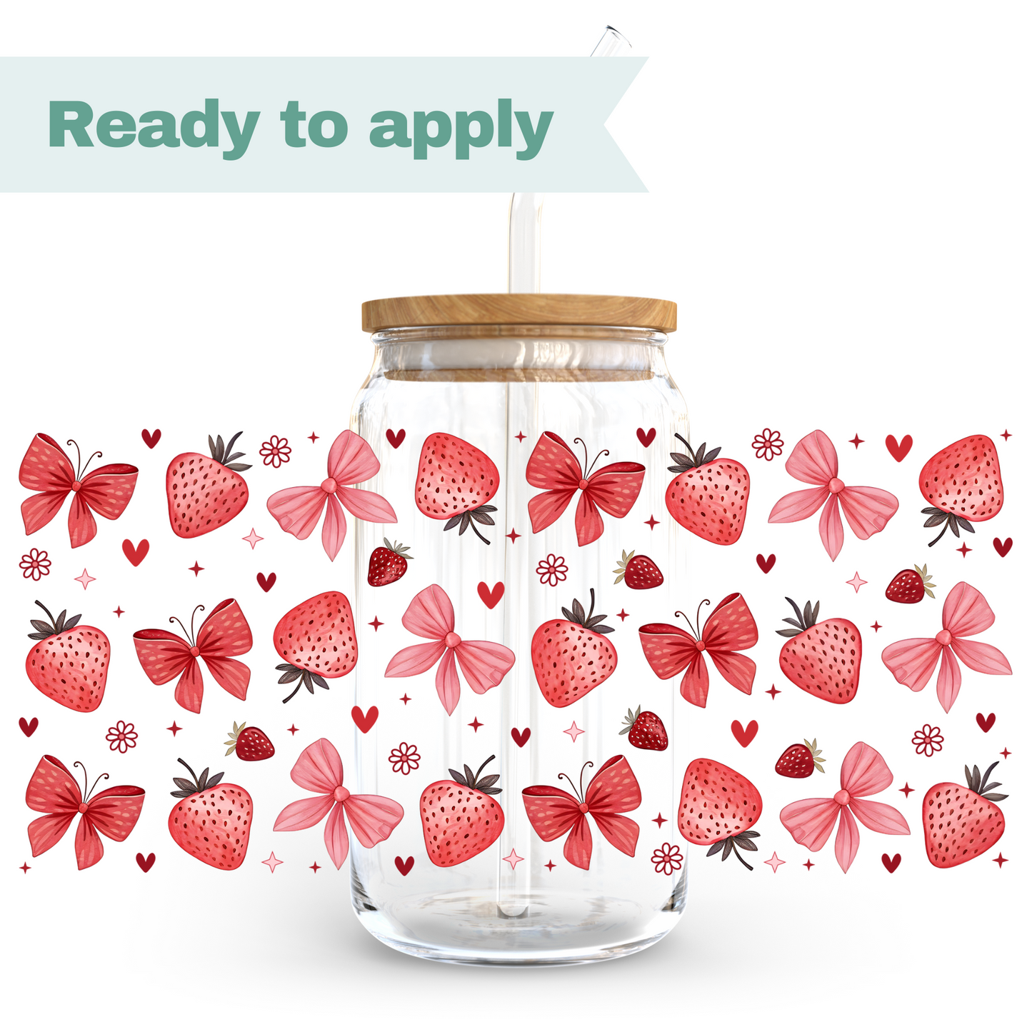 Stawberry - 16oz UVDTF cup wrap #0178