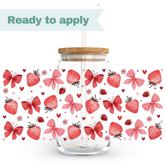 Stawberry - 16oz UVDTF cup wrap #0178
