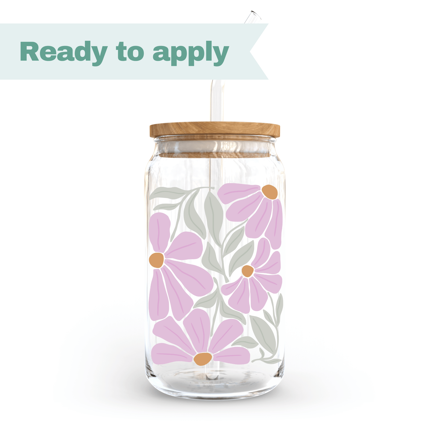 Purple Flower - 16oz UVDTF cup wrap #0098