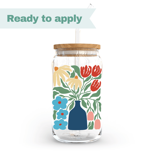 Wildflower Vase - 16oz UVDTF cup wrap #0094