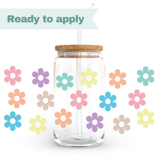 Colourful flowers - 16oz UVDTF cup wrap #0044