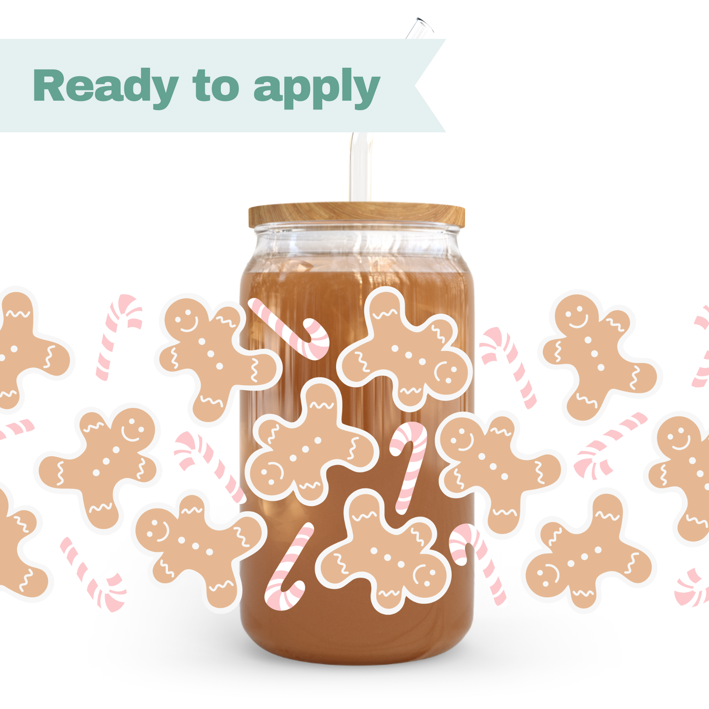 Christmas Gingerbread - 16oz UVDTF cup wrap #0282