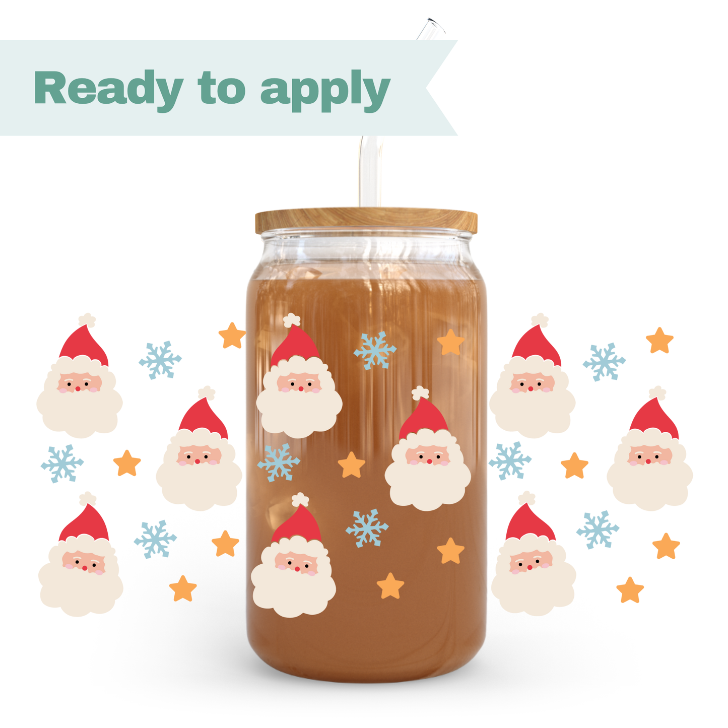 Christmas Santa - 16oz UVDTF cup wrap #0265