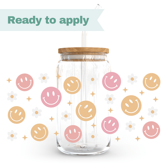 Happy Vibes - 16oz UVDTF cup wrap #0004