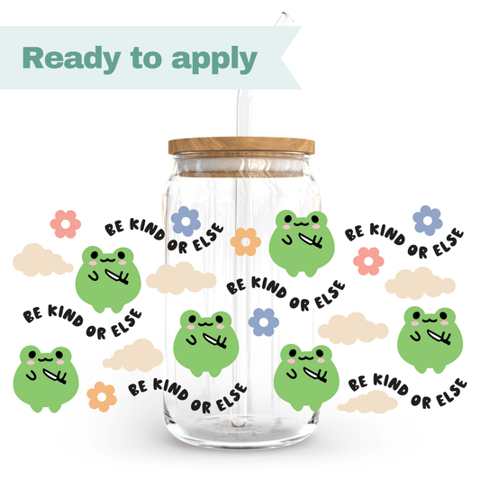 Be Kind Froggy  - 16oz UVDTF cup wrap #0008