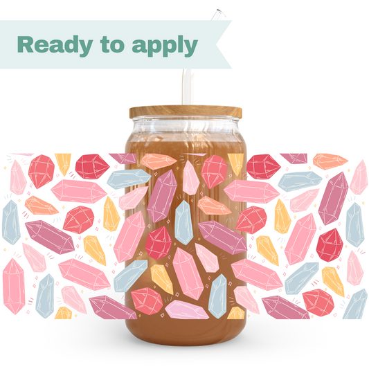 Colourful Crystals - 16oz UVDTF cup wrap #0194
