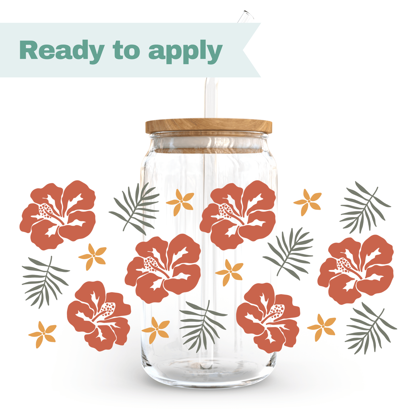 Hibiscus Paradise - 16oz UVDTF cup wrap #0025