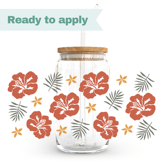 Hibiscus Paradise - 16oz UVDTF cup wrap #0025