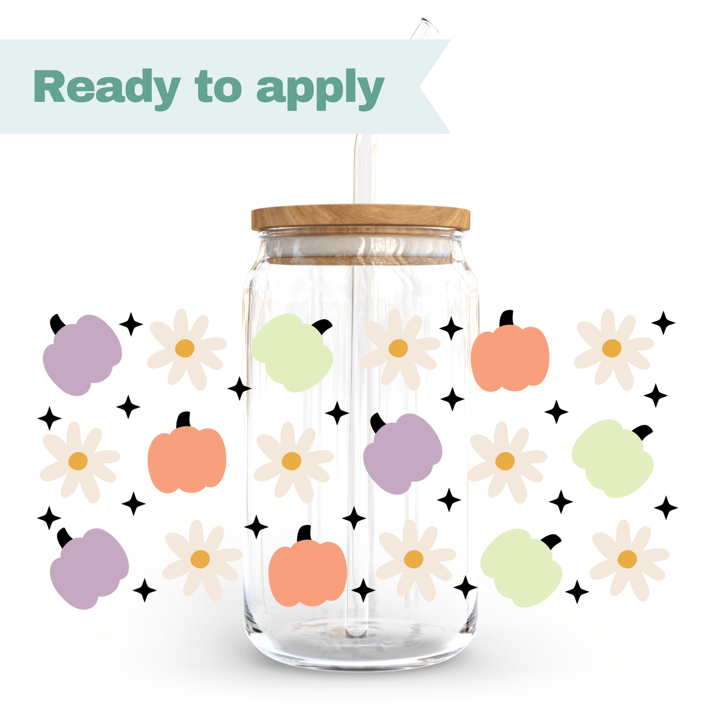 Pastel Pumpkins - 16oz UVDTF cup wrap #0080