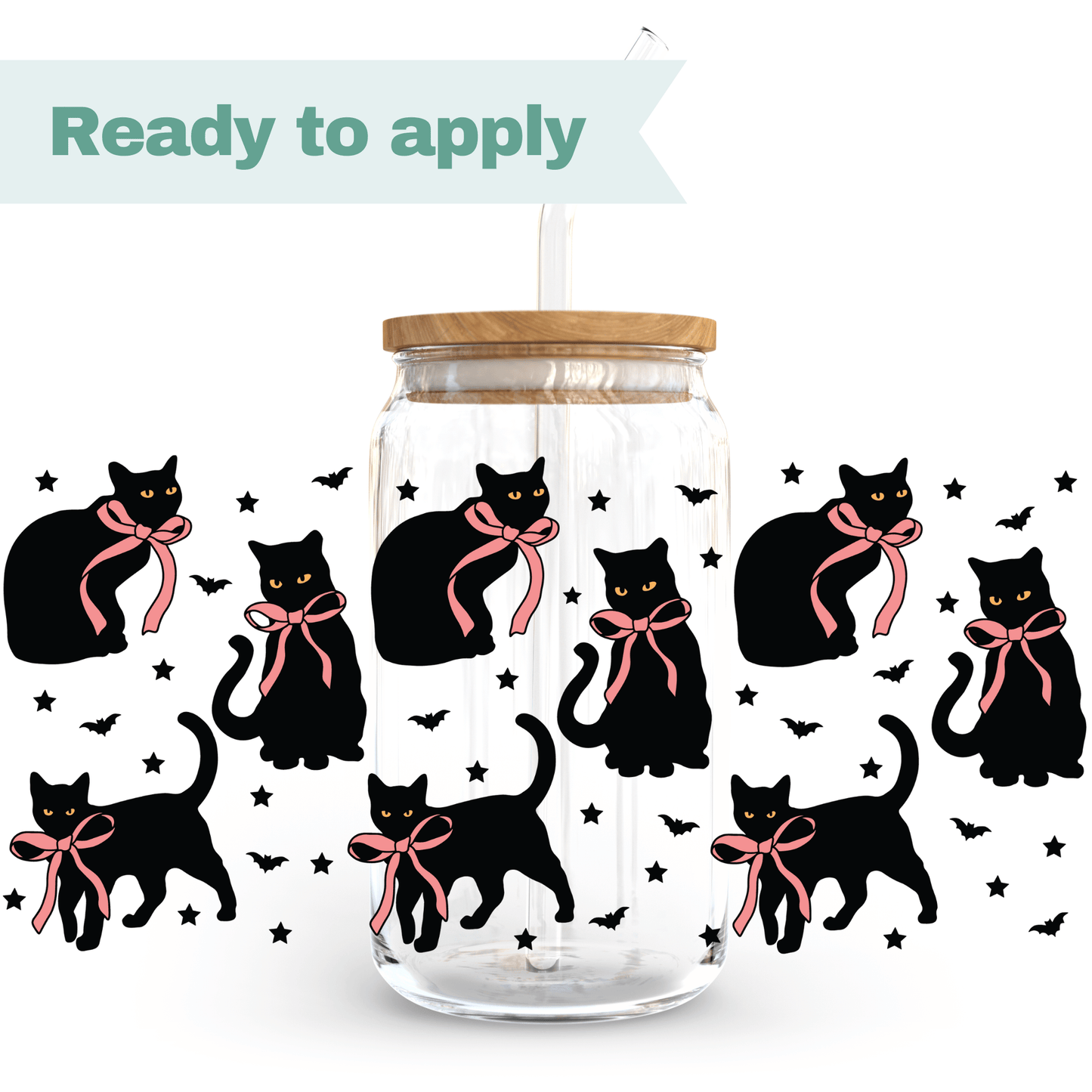 Black cats  - 16oz UVDTF cup wrap #0033
