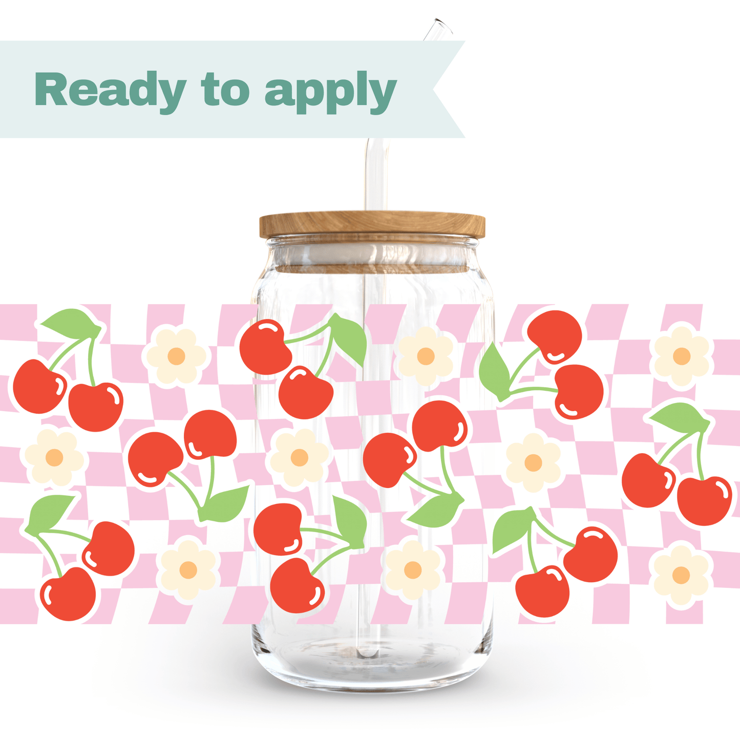 Cherry Love - 16oz UVDTF cup wrap #0083
