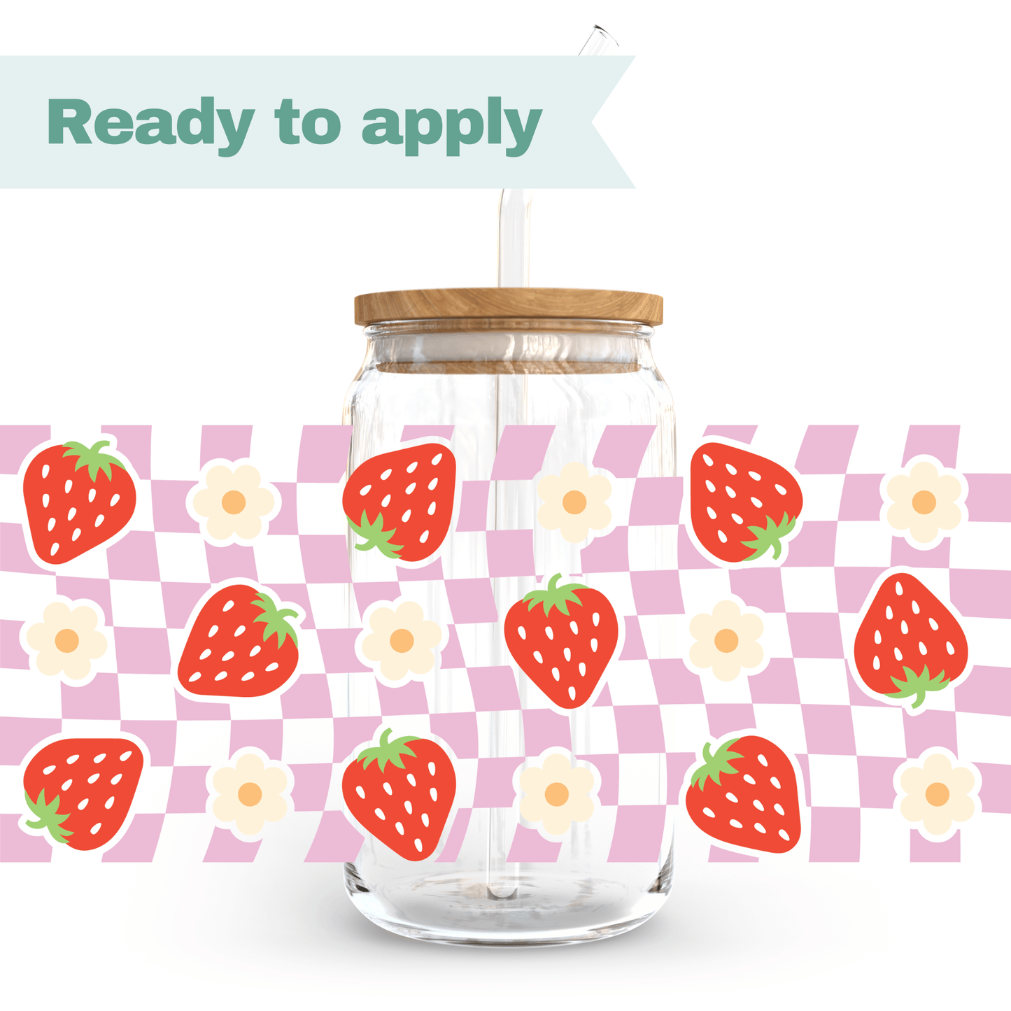 Strawberry - 16oz UVDTF cup wrap #0062