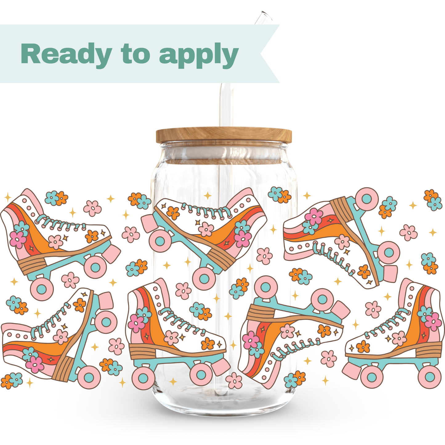 Retro Roller - 16oz UVDTF cup wrap #0079